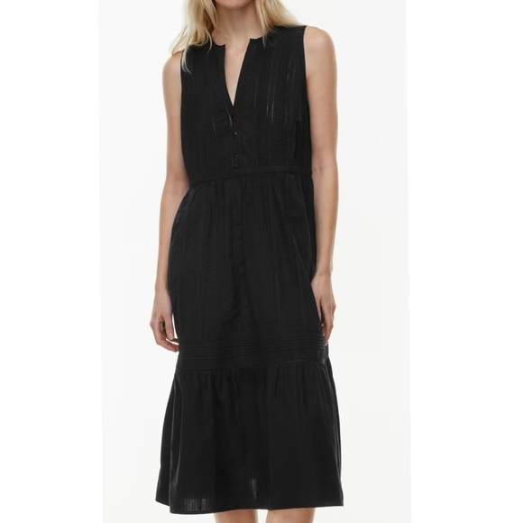 Aritzia Little Moon Black Sleeveless Tiered Midi Sundress Size XL - Picture 2 of 12